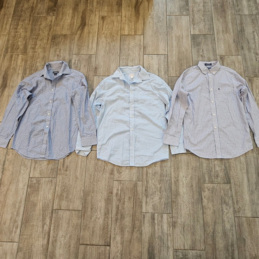 Boys Button Down Long Sleeve Shirts Size L XL Lot of 3 Preppy School Church